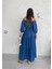 Madonya Yaka Standart Beden Gipeli Poplin Kat Elbise 3