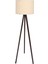 Tripod Mdf Ayaklı Lüx Lambader - Yuvarlak Başlık Krem - Kahve Ayak 2