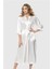 Arias Closet Ekru Uzun Saten Sabahlık OZN-12551 1