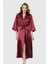 Arias Closet Bordo Uzun Saten Sabahlık OZN-12548 1
