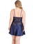 Arias Closet Büyük Beden Lacivert Kısa Saten Gecelik OZN-14024 2