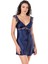 Arias Closet Lacivert Kısa Saten Gecelik OZN-14135 2
