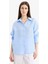 %100 Keten Oversize Geniş Kalıp Uzun Kollu Gömlek Z6638AZ25SP 3