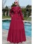 Jale Elbise Bordo 3