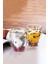 2'li Çift Cidarlı Flower Cup 350ML Çiçekli Bardak Kahve Çay Bardağı El Yapımı Cam Bardak Seti 2