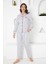 Gri Çizgili Gömlek Pijama Takımı 2568UKL 2