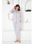 Gri Çizgili Gömlek Pijama Takımı 2568UKL 3