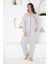 Gri Çizgili Gömlek Pijama Takımı 2568UKL 5