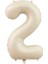 2 Rakam 34” Krem Renk Folyo Balon (76 cm ) 1