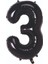 3 Rakam 34” Siyah Renk Folyo Balon (76 cm ) 1