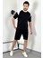 Unisex Siyah Beyaz Oversize Şort-T-Shirt Takımı 3