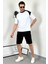 Unisex Oversize Beyaz Omzu Siyah T-Shirt 3