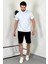 Yarım Balıkçı Yaka Oversize Beyaz T-Shirt 2