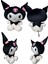 45 cm Büyük Boy Sevimli Kuromi Peluş Oyuncak Soft Yumuşak Kuromi Peluş Siyah Kuromi Peluş Oyuncak 3