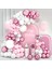 50’li Balon Zinciri Seti – Pastel Pembe, Krom Pembe, Beyaz ve Konfetili Şeffaf Balon Doğum Günü 1