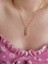 Pembe Ribbon Kolye| 316 L Çelik 1