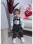 9-12-18 Ay Papyonlu Sweat Kot Pantolon 2li Erkek Bebek Salopet Takımı 3