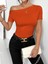 Kadın Kısa Kollu Tek Omuzu Açık Büzgülü Viskon Bluz 2