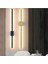 Modern Dekoratif Kılıç LED Duvar Aplik 70 cm Siyah Profil (Dikdörtgen Rozanslı) 3000K Sarı Işık 4