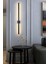 Modern Dekoratif Kılıç LED Duvar Aplik 70 cm Siyah Profil (Dikdörtgen Rozanslı) 3000K Sarı Işık 5