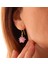 925 Ayar Gümüş Pembe Kristal Taşlı Lotus Küpe 2
