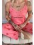 Pudra Sweet Dreams Baskılı Ip Askılı Örme Kadın Pijama Takımı 5