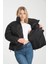 Kadın Siyah Oversize Şişme Mont 4