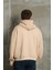 Erkek Basic Fermuarlı Kapüşonlu Oversize Hırka 4