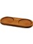 2 Bölmeli - Oval Koyu Renk=kahverengi Ahşap Yağdanlık Altlık 27X12.5 cm 1