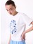 Bisiklet Yaka Baskılı Beyaz Kadın T-Shirt F5SL-TST0425 2
