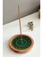 Ahşap Üzerine Epoksi Mandala Desenli Yuvarlak Tütsülük -12 cm Çap- Yeşil 1