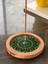 Ahşap Üzerine Epoksi Mandala Desenli Yuvarlak Tütsülük -12 cm Çap- Yeşil 3