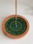 Ahşap Üzerine Epoksi Mandala Desenli Yuvarlak Tütsülük -12 cm Çap- Yeşil 4