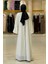 Önden Bağlama Detaylı Abaya 70005 Ekru 2