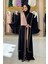 Önden Bağlama Detaylı Abaya 70005 Siyah 1