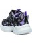 034-25 Simli Kelebek Kız Çocuk Sneaker Lila Siyah Beyaz 26-30 3