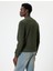 Bisiklet Yaka Dokulu Pamuk Karışımlı Uzun Kollu Basic Sweatshirt 4