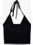Slim Fit Boyundan Bağlamalı Crop Degaje Yaka Bluz 2