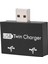 USB 2.0 Erkekten Çift Dişi Şarj Cihazı Çift 2 Portlu Dc 5V Şarj Ayırıcı Hub Adaptörü Dönüştürücü Konnektör (Yurt Dışından) 1