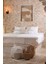 Pure Parça Desenli Natürel Krem Puf 40X40 4273 1