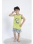 Erkek Çocuk Kalın Askı Şortlu Yeşil Pijama Takım C5T5N0O-047 2
