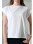 Pamuk Bisiklet Yaka Düşük Kol Basic Kadın T-Shirt 21979 Beyaz 2