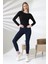 Uzun Kollu Kayık Yaka Vücudu Saran Basic Kadın Body T-Shirt 21897 Siyah 1