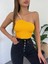 Ahşap Boncuk Detaylı Askılı Triko Bluz Hardal - DF2303 1