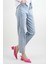 Bayan Kot Pantolon Baget Taşlı Denim Pantolon Açık Mavi 2