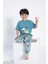 Erkek Çocuk Kısa Kol Turkuaz Pijama Takım C9T5N0O-047 1