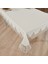 Nysa Linen Kumaş Vizon Dantelli Masa Örtüsü 4