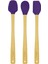 Indigo 3'lü Mor Bambu Silikon Spatula Seti Uzun 26 cm VLT1506 1