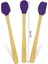 Indigo 3'lü Mor Bambu Silikon Spatula Seti Uzun 26 cm VLT1506 3