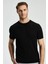Ajur Örgü Detaylı Bisiklet Yaka Siyah T-Shirt 1